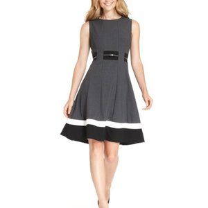 Calvin Klein Color blocked Fit & Flare Dress